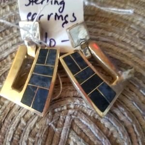 Handmade Solid Sterling Silver Earrings with stone